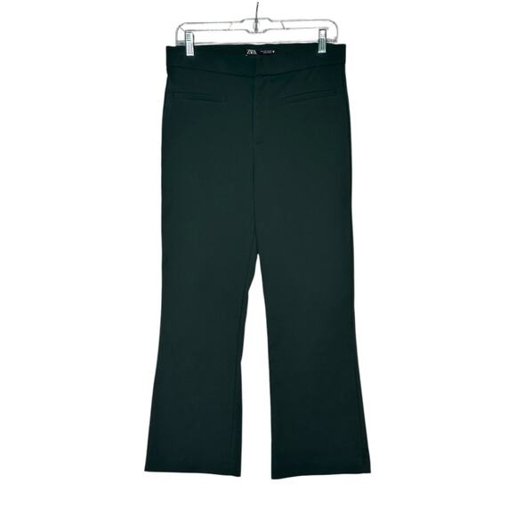 Zara dark green boot cut high waist cropped pants size Large - Picture 1 of 7